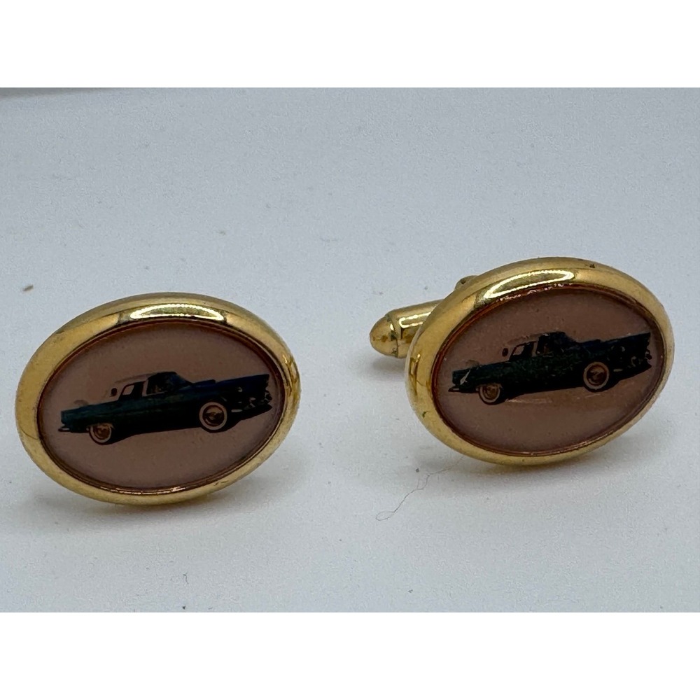 Vintage Swank Cufflinks Gold Plated 1st‎ Generation Ford Thunderbird